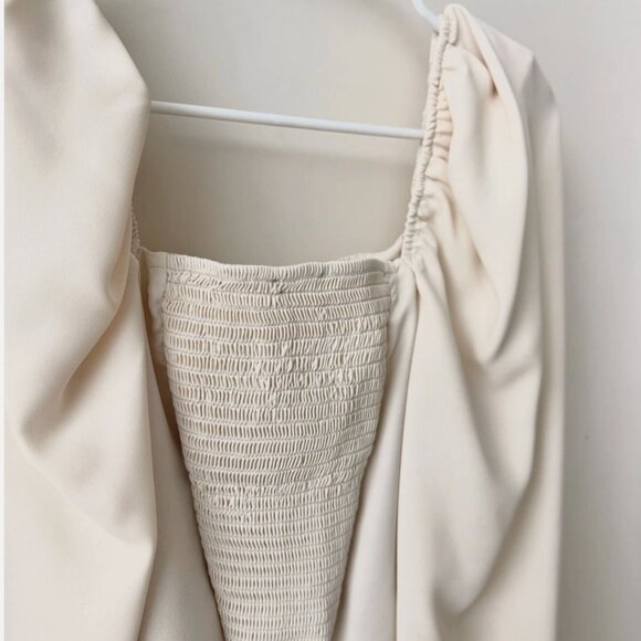 Urban Outfitters Puff Sleeve Chiffon Top S | French Square Neck | Off Shoulder - Picture 6 of 6